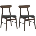 Chaise de salle � manger 2 pcs marron fonc� et noir vidaxl