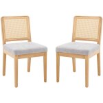 Wahson office chairs - chaise de salle a manger lot de 2 en rotin et chenille chaise de cuisine avec ...