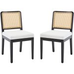 Wahson office chairs - chaise de salle a manger lot de 2 en rotin et chenille chaise de cuisine avec ...