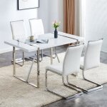 Chaise salle � manger - lot de 4 - simili - cuir pu - design contemporain - ergonomique