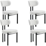 Wahson office chairs - wahson lot de 4 chaises en fausse fourrure?chaises salle � manger avec pied m�tal, ...