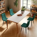 Chaise de salle  manger 4 pices, chaise de cuisine, chaise rembourre, chaise design, assise en velours, ...