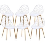 Chaise salle a manger lot de 6, chaise scandinave chaise confortable structure stable avec pieds en m�tal, ...