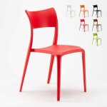 Chaise de salle � manger bar restaurant et jardin en polypropyl�ne parisienne - rouge
