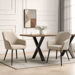 Chaises salle à manger blanches avec accoudoirs lot de 2 homavo yz8 Chaises salle à manger blanches avec accoudoirs lot de 2 homavo yz8