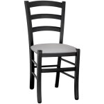 Chaise de salle  manger en bois noir venise avec sige rembourr gris clair