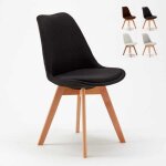 Chaise de salle � manger et cuisine avec coussin design scandinave goblet nordique plus - noir