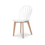 Chaise de salle  manger emy blanche avec pieds en bois