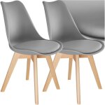 Tectake - lot 2 chaises salle � manger style scandinave forme ergonomique gris