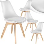 Lot 4 chaises salle � manger style scandinave forme ergonomique blanc