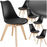 Tectake - lot 6 chaises salle � manger style scandinave forme ergonomique noir
