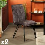 Chaise de salle  manger gris anthracite avec pieds pingle (lot de 2) malmoe