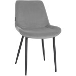Chaise de salle  manger grise de couverture en velours victoria