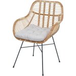 [jamais utilis] chaise de salle  manger hhg - 342, chaise de cuisine chaise en osier fauteuil en rotin ...