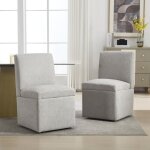 Redom - chaises de salle  manger modernes rembourres (2 pcs) chaises de cuisine pivotantes avec roulettes ...