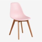 Sklum - chaise de salle à manger en polypropylène et bois de hêtre scand nordic rose barbe à papa Sklum - chaise de salle à manger en polypropylène et bois de hêtre scand nordic rose barbe à papa