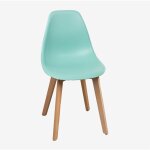 Sklum - chaise de salle � manger en polypropyl�ne et bois de h�tre scand nordic vert jade