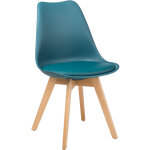 Sklum - chaise de salle à manger en polypropylène et bois de hêtre nordic bleu turquoise intense Sklum - chaise de salle à manger en polypropylène et bois de hêtre nordic bleu turquoise intense