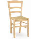 Chaise de salle � manger paesana en bois naturel avec assise en paille
