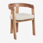 Sklum ? chaise de salle � manger avec accoudoirs en bois de ch�ne ? assise rembourr�e en mousse polyur�thane ...