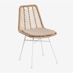 Chaise de salle � manger en rotin synth�tique naturel gouda sklum naturel blanc