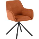 Chaise de salle � manger tipton en velours c�tel� orange