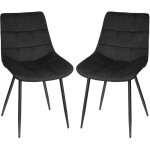 Chaise de salle à manger en velours avec dossier à neuf carrés et pieds en métal - lot de deux. parfait ... Chaise de salle à manger en velours avec dossier à neuf carrés et pieds en métal - lot de deux. parfait ...