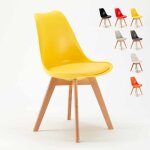 Chaise de salon et bar design scandinave avec coussin nordica goblet - jaune