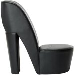 Chaise de salon?chaise en forme de chaussure � talon haut noir similicuir cfw72963