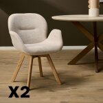 Chaise scandinave pivotante beige (lot de 2) cortina