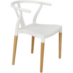 Chaise simplet en osier, mod�le wishbone blanc