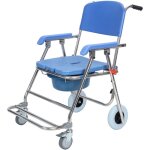 Chaise de soins pour personnes �g�es, toilettes mobiles trois en un, pliable, avec pieds en caoutchouc, ...