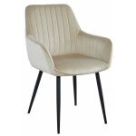 Chaise solden - velours beige / pieds noirs x 1