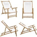Vidaxl - chaise de terrasse bambou et toile blanc crème - chaise de jardin - chaise lounge - fauteuil ... Vidaxl - chaise de terrasse bambou et toile blanc crème - chaise de jardin - chaise lounge - fauteuil ...