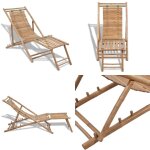 Chaise de terrasse d'extrieur avec repose - pied bambou - chaise longue - fauteuil de jardin - mobilier ...