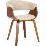 Clp - chaise de tissu bruce cream, walnuss Clp - chaise de tissu bruce cream, walnuss