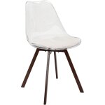 Chaise transparente coussin cotele scott beige - lot de 4