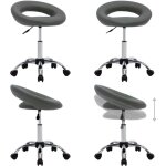Chaise de travail roulante gris similicuir - chaise de bureau - chaise ergonomique - chaise roulant - ...