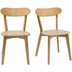 Chaises vintage bois clair chne (lot de 2) dove