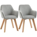 Chaises de visiteur design scandinave - lot de 2 chaises - pieds bois h�v�a - assise dossier accoudoirs ...