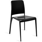 Chaise xena noir uni ? monobloc lgante et rsistante mobilier intrieur et extrieur