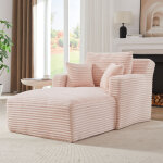 Chaiselongue convertible canap� une place ? fauteuil relax et canap�?lit en velours c�tel�, pr�t � l'emploi, ...