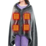 Ch�le chauffant sans fil usb portable, couverture chauffante �lectrique 150x85 cm avec 3 niveaux de temp�ratur ...