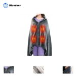 Chle de couverture chauffante sans fil, usb portable couvertures plaid chauffant avec 3 niveaux de rglage ...