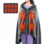 Ch�le de couverture chauffante sans fil, usb portable couvertures plaid chauffant avec 3 niveaux de r�glage ...