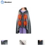 Ch�le de couverture chauffante sans fil, usb portable couvertures plaid chauffant avec 3 niveaux de r�glage ...