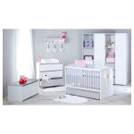 Chambre complète lit bébé - commode à langer - armoire 3 portes littlesky by klups dalia - blanc Chambre complète lit bébé - commode à langer - armoire 3 portes littlesky by klups dalia - blanc