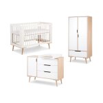 Chambre complète lit bébé - commode à langer - armoire littlesky by klups sofie blanc Chambre complète lit bébé - commode à langer - armoire littlesky by klups sofie blanc