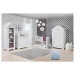 Chambre complète lit bébé - commode à langer - armoire pinio marsylia mdf blanc Chambre complète lit bébé - commode à langer - armoire pinio marsylia mdf blanc
