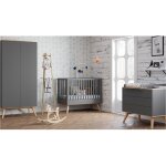 Chambre complte lit bb - commode  langer - armoire vox nature gris